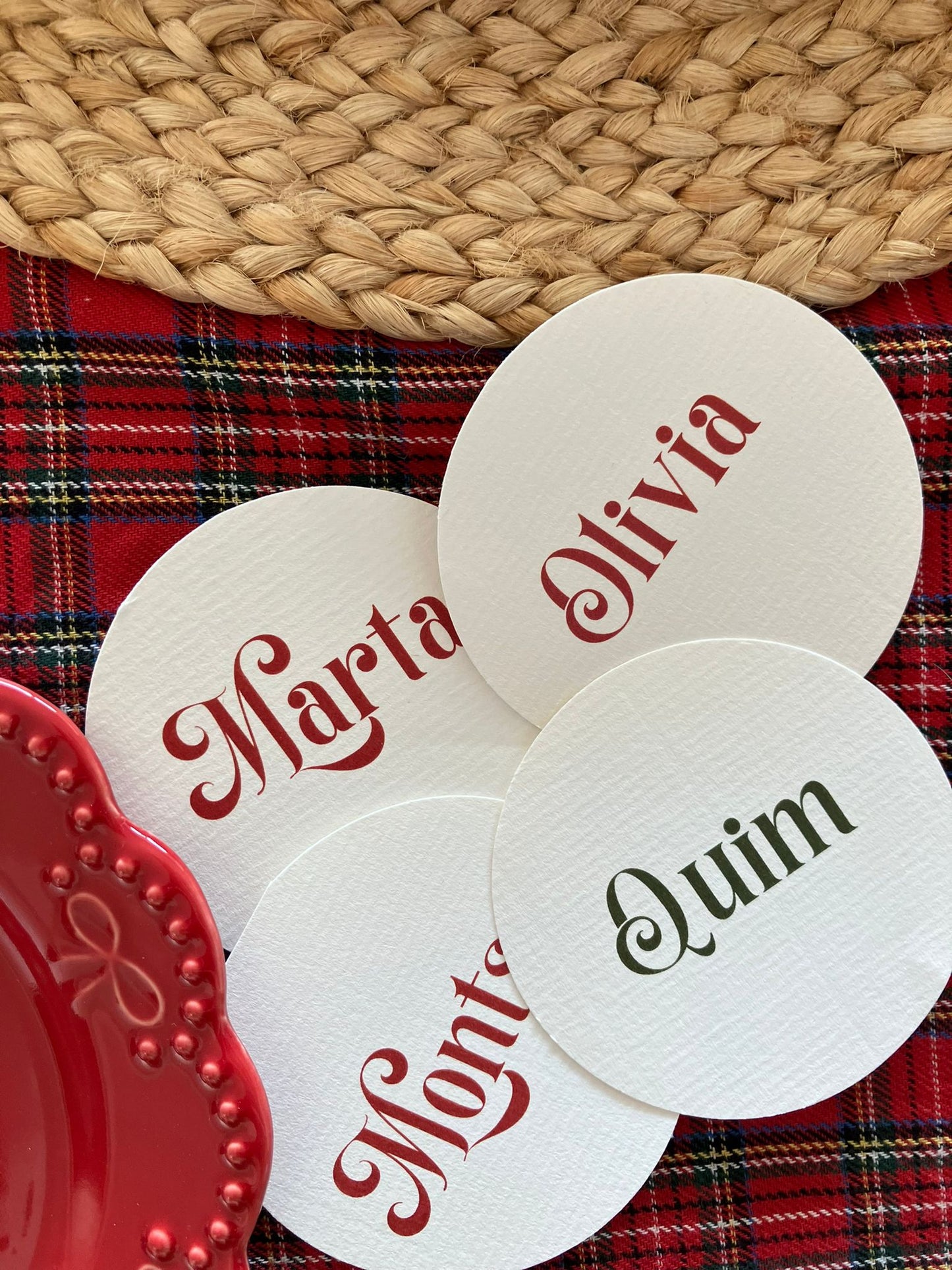 Targetes de lloc - Tipografia de Nadal