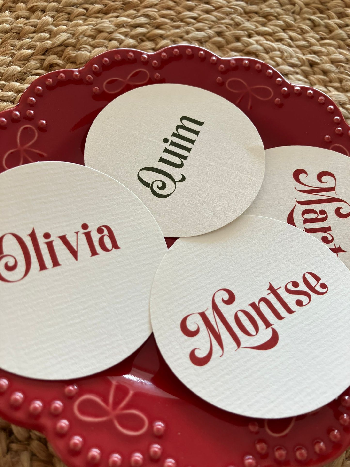 Targetes de lloc - Tipografia de Nadal