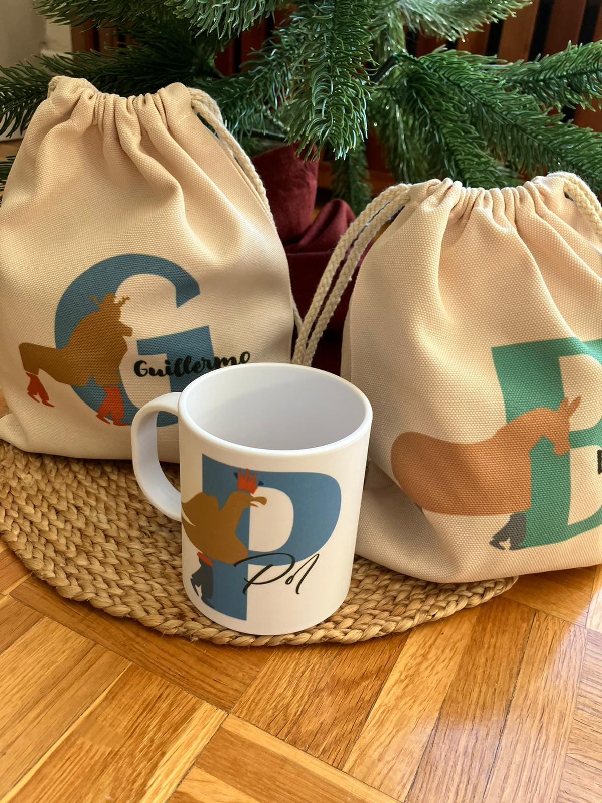 Bossa amb inicial i element del seguici Popular de Tarragona